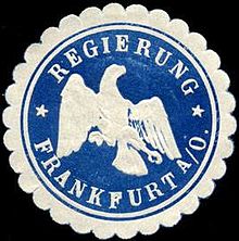 Sealing stamp of the Frankfurt Region, Weimar period Siegelmarke Regierung-Frankfurt an der Oder W0204295.jpg