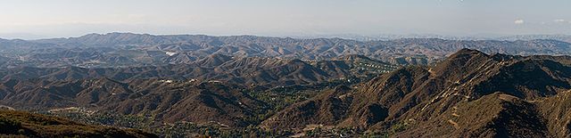 Panoramic view of the Simi Hills looking north from the Santa Monica Mountains.