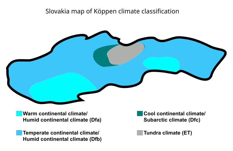 File:Slovakia map of Köppen climate classification.svg