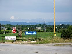 Železniční zastávka Chudobín na katastru Sobáčova