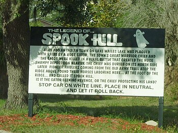 The sign at Spook Hill