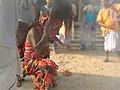 Sri Sri Mata Kali Puja wearing the mask of Maa Kali. dance pictures