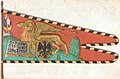 Uno stendardo che accompagna il leone di San Marco all'immagine della Madonna sostenuta da un crescente, è anche accompagnato dallo stemma dell'impero