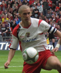 Steve Morison scored 89 goals for Stevenage in 152 appearances between 2006 and 2009. Steve Morison 1.png