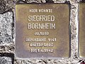"Hier wohnte Siegfried Bornheim, Jg. 1880, deportiert 1941 Ghetto Lodz, tot 1.4.1942"