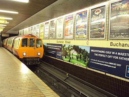 Subway train in Buchanan Street station