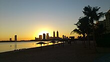 Soluppgång från stranden vid Shorelines, Palm Jumeirah (2012)