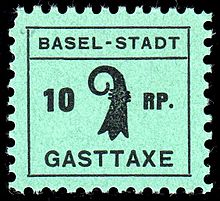 Basel-City Switzerland Basel 1942 Tourism revenue 10Rp - 1.jpg