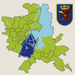 Location of Międzyodrze-Wyspa Pucka within Szczecin