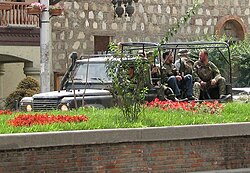 Georgian soldiers returning to Tbilisi from the front outside Gori on August 14, 2008 Tbilisi-2008-08-14.jpg