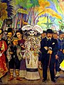 Mural Alameda Central'da bir Pazar öğleden sonra hayali, Rivera ve Frida Kahlo, La Calavera Catrina ile,Diego Rivera Mural Müzesi, Meksiko