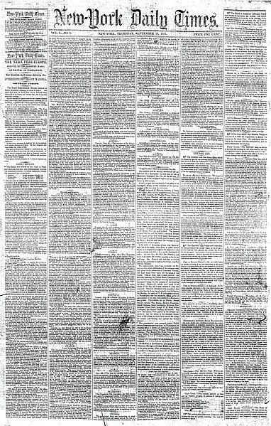 File:The New-York Daily Times first issue.jpg