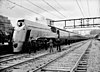 The Spirit of Progress press launch with locomotive S302 Edward Henty at Spencer Street Station, November 17, 1937. (Victorian Railways publicity photograph)