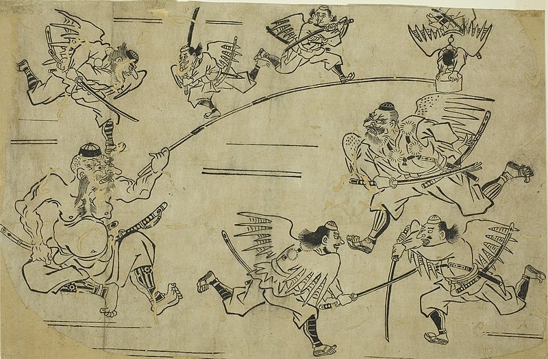 File:The Tengu King Training his Pupils (cropped).jpg
