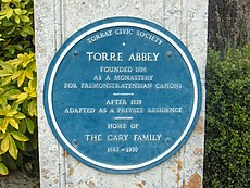 Torre Abbey plaque.jpg