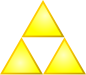 Three yellow triangles forming a larger one