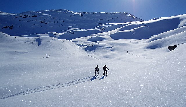 Cross-country skiers in western Norway.