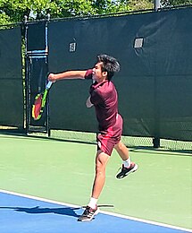 Trojans men's tennis player at the 2018 Sun Belt Men's Tennis Championships. Troy Men's Tennis 2.jpg