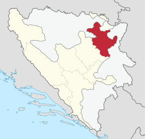 Kart over Tuzla kanton