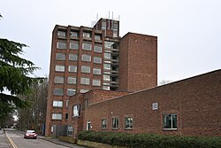 The brutalist Luten Building of the University of Hull, believed to be a former accommodation block which today appears to be disused