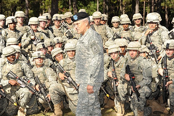 Chief of Staff of the United States Army George W. Casey Jr. at Fort Benning in 2009.