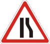 Road narrows on the right