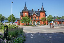 Ulricehamns järnvägsstation, 2019. Spåren revs upp 1991.