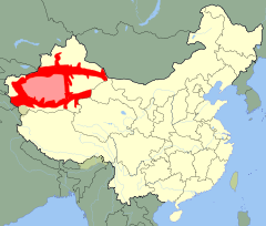 Uyghur language geographical extent.svg