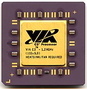 A VIA C3 1.2 GHz Nehemiah C5XL CPGA socket-370 microprocessor VIA C3 C5XL CPGA.jpg