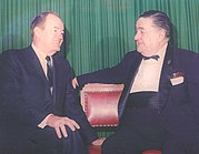 Edited image of Vice President Hubert Humphrey and Michael J. Eagen in 1968.