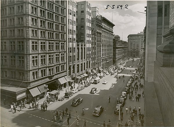 View from Castlereagh Street in the 1950s