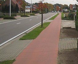 The Fietspad or Bicycle Path in the Vlaanderen, Belgium