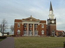 Gano Chapel from the Quad in 2004 after the clock tower had been repaired following the 2003 tornado. WJC Chapel.JPG