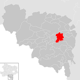 Poloha obce Wartmannstetten v okrese Neunkirchen (klikacia mapa)