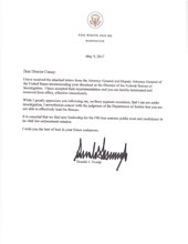 A brief letter on an 8.5x11 sheet of White House stationery with a colored seal at the top and large signature in marker