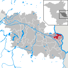 Poziția Wiesenau pe harta districtului Oder-Spree