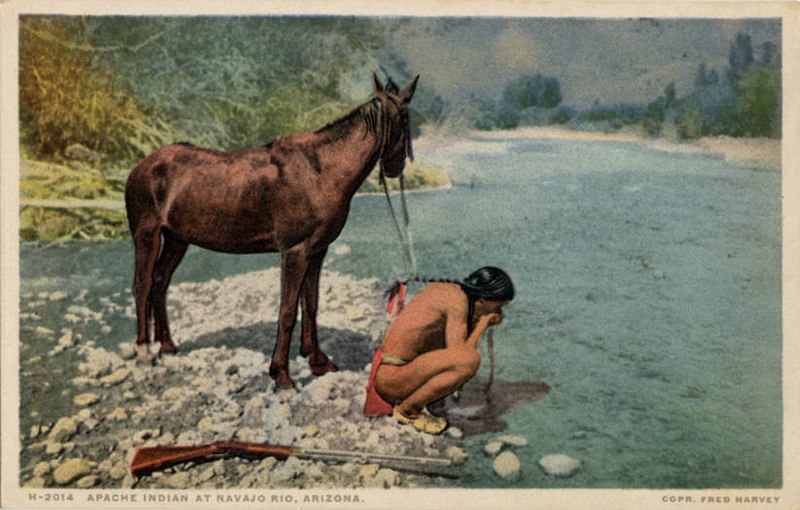 File:"Apache Indian at Navajo Rio, Arizona." Fred Harvey series. (NBY 22660).jpg