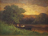 River Scene, 1883, huile sur toile, Musée d'Art de Honolulu