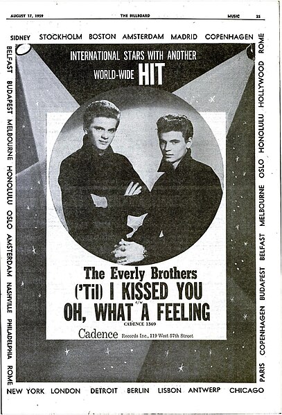 Billboard advertisement, August 17, 1959