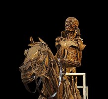 Ecorché (with mummification) of a horse and his rider (detail), made between 1766 & 1771 by the french anatomist Honoré Fragonard (1732–1799). Museum Fragonard of the National Veterinarian High School of Alfort, Maisons-Alfort, France.
