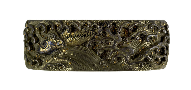 File:Ômori Hidetomo - Fuchi with Fish and Waves - Walters 5112643A - Back.jpg