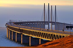 Øresund híd Koppenhága felé