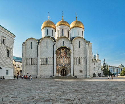 The Dormition Cathedral in the Moscow Kremlin.