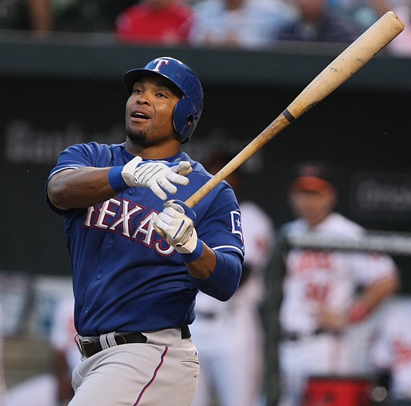 Byrd batting for the Texas Rangers in 2009