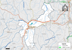 Karte des ZNIEFF Vallée de l’Aveyron der Gemeinde