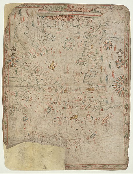 File:1635 Portolan chart of the the Aegean Sea, the Dardanelles and the Western part of the Sea of Marmara.jpg