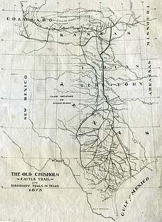 Chisholm Trail Historic trail in the central United States used for cattle drives