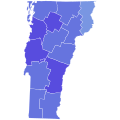 1994 Vermont gubernur hasil pemilihan peta oleh county.svg