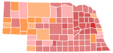 Primary results by county.
Map legend
.mw-parser-output .legend{page-break-inside:avoid;break-inside:avoid-column}.mw-parser-output .legend-color{display:inline-block;min-width:1.25em;height:1.25em;line-height:1.25;margin:1px 0;text-align:center;border:1px solid black;background-color:transparent;color:black}.mw-parser-output .legend-text{}
Heineman--70-80%
Heineman--60-70%
Heineman--50-60%
Heineman--40-50%
Osborne--40-50%
Osborne--50-60% 2006 Nebraska Gubernatorial election Republican primary results map by county.svg