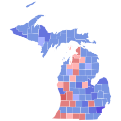 2012 Senat Amerika Serikat dalam pemilu di Michigan hasil peta oleh county.svg